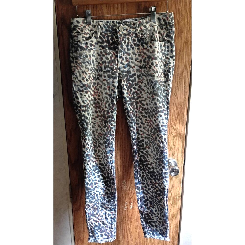 William Rast Juniors 28" 7 Graphic Skinny Ankle Jeans Raw Hem Multicolor Fleck